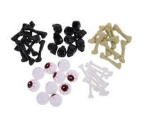 HEMOTON Halloween Realistic Eyeballs with Hollow Skull Bones and Details Fade Resistant Plastic Halloween Skeleton Props for Party Craft Decoration and Trick Treat Supplies