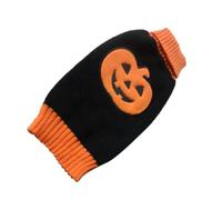 HEMOTON Halloween Style Pumpkin Pattern Knit Turtleneck Dog Sweater for Tiny Small Dogs, Made of Soft Acrylic Fibers, Stretchy Ribbed Neck, Comfortable for Outdoor Activities Color