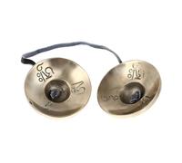HEMOTON Handmade Cymbal Bell for Yoga Meditation Pure Copper Material Small Six True Words for Spiritual Practices