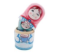 HEMOTON Handmade Russian Nesting Dolls Wood Matryoshka Set for Hand Painted Traditional Stacking with Artistic Design and Smooth Wood Finish Portable Decorative Plaything