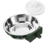 HEMOTON Hanging Dog Bowl and Cat Water Bowl Made of Stainless Steel and Plastic with Good Stability and Easy to Install, Suitable for Feeding and Watering Pets