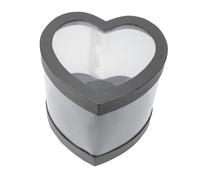HEMOTON Heart Shaped Fresh Flower Box Black Mini Flower Bouquet Holder Packing Bucket for Valentine’S Day