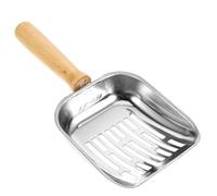 HEMOTON Heavy Duty Metal Cat Litter Scoop with Long Handle Non-Stick Stainless Steel Poop Scooper for Litter Box