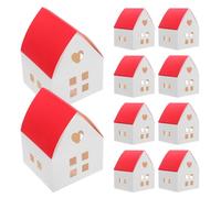 HEMOTON House Christmas Party Favor Boxes Shape 20pcs Hollow Red Roofed Made of Paper Candy Boxes for Present Giving and Celebrations for Festive Atmosphere