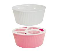 HEMOTON Hydroponic Planter 2pcs with Three Holes for Tulip Flower Bulbs and Narcissus, Stable Base for Smallscale Gardening Use