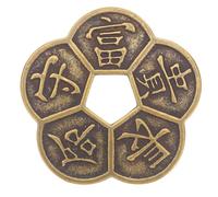 HEMOTON I Ching Coins, 2 Inch Brass Chinese Feng Shui Coin for Fortune Lucky Divination Decor Bring Good Luck Wealth Success Health