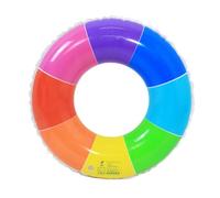 HEMOTON Inflatable Rainbow Design Swimming Ring for Adults Float Seat with Material for Pool Beach and Lake Activities Easy to Inflate and Store