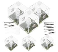 HEMOTON Jumping Spider Enclosure Box Small Acrylic Habitat for Florida Jumping Spiders Insects Feeding Case Ventilation Portable Reptile Breeding Box