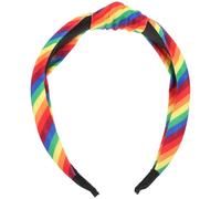 HEMOTON Knotted Rainbow Fabric Headband for Women Soft Comfortable Hair Accessory with Vibrant Pride Pattern Stylish Knot Accent for Secure Hold Indoor Outdoor Use