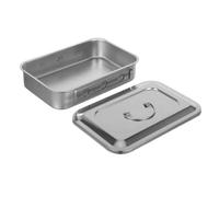HEMOTON Laboratory Supply Tray Stainless Steel Square Covered Lab Tray Silver for Laboratory Samples and Tools, Lab Operations and Scientific Research