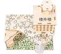 HEMOTON Ladder and Fence Accessories Climbing and Hideout Hamster Wooden Comfortable Play and Rest Platform for Small Pets and Chinchillas for Gerbil House