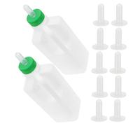 HEMOTON Lamb Feeding Bottles 850ml Heavy Duty Abs Milk Bottles with Integrated Air Valve and Nipples 12pcs Ergonomic Grip Livestock Feeding Supplies for Calves for Barn Environments
