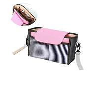 HEMOTON Large Capacity Stroller Organizer Bag Car Hanging Bag for Milk Bottles and Diapers Cup Holder Pocket for Pushchair and Pram Accessories