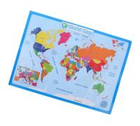HEMOTON Large Laminated World Map Poster Bright Colours and Patterns with Sturdy Synthetic Paper for Nursery Home Or Preschool Geography and Social Studies Reference