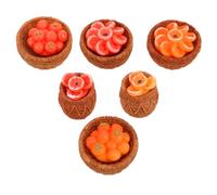 HEMOTON Life-like Mini Persimmon Cakes Pretend Play Fruit Miniature Food for Micro Landscape Desk Ornament