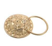 HEMOTON Lion Head Door Knocker Brass Vintage Golden Single Front Door Knocker Classical Home Decoration Easy Installation