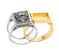 HEMOTON Lion Rings Ring with Storage Box for Men Alloy Embossed Secret Compartment Memorial Jewelry Stylish Corrosion Resistant Chic Accessory for Performance and Parties