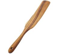 HEMOTON Long Handle Wooden Spatula 13.4 Inch Kitchen Utensil for Non Stick Cooking and Stirring Omelettes Flat Wooden Cooking Spatula