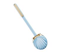 HEMOTON Long-handled Silicone Toilet Brush for Bathroom Cleaning Wall-mounted Closestool Scrubber with Shell-shaped Head Easy Corner and Groove Cleaner in Blue for Home Use