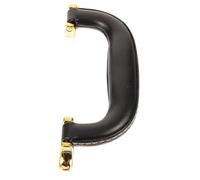 HEMOTON Luggage Handle Grip and Replacement Suitcase Handle for Toolbox and Carry Bags, Black Faux Leather with Gold Metal Base, Sturdy Carry Strap for Travel Suitcases and Toolboxes