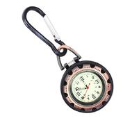 HEMOTON Luminous Carabiner Pocket Watch with Clip for Backpackers Outdoor Hiking Camping Adventure Mini Mountaineering Buckle Watch for Easy Wear and Practical Use Random Color