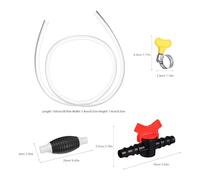 HEMOTON Manual Hand Fuel Pump Set with Gasoline Siphon Hose and Check Valve, Easy to Use Plastic and Stainless Steel Siphon Pump for Water and Transfer, for Garage and Workshop Use