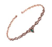 HEMOTON Medieval Headpiece Thorn Crown for Women Adjustable Renaissance Tiara with Emerald Rhinestones Vintage Gothic Style for Weddings Parties Historical Drama