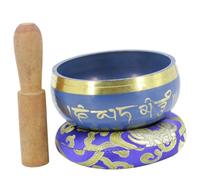 HEMOTON Meditation Sound Bowls Tibetan Singing Bowl Set Mallet Yoga for Calming Music Handmade Decorative