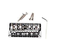 HEMOTON Metal Guitar Bridge Saddle for 6-string Electric Guitar 78mm Chrome Fixed T-style Bridge for Stringed Instruments