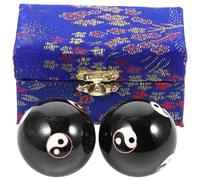 HEMOTON Metal Hand Massage Balls 2pcs Set 47mm Baoding Fitness Massage Balls for Hand Therapy and Stress Relief with Six-Fish Bagua Pattern Suitable for Adult Exercise and Relaxation Random Color