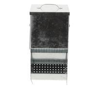 HEMOTON Metal Rabbit Hay Feeder with Magnetic Lid and Dual Hooks for Small Animals Hanging Poultry Feeder for Cages Ferrets Chickens and Ducks for Organized Feeding