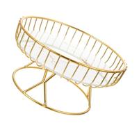 HEMOTON Metal Wire Fruit Bowl Large Capacity Space-Saving Design White Wire Fruit Basket Desktop Storage Bedroom Use and Snacks