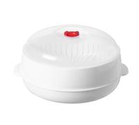 HEMOTON Microwave Food Steamer with Lid Professional Round Plastic Steamer Rack for Rice Fish Dumplings Buns Cooking and Reheating Kitchen Microwave Cooking Accessory 9.65X8.66X4.92In
