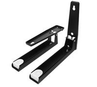 HEMOTON Microwave Wall Mount Brackets Sturdy 2pcs Stainless Steel with Thickened Design and Foldable Stretch Shelf Kitchen Storage Racks for Organising Microwave Ovens