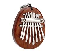 HEMOTON Mini 8-note Kalimba Thumb Piano with Hanging Rope, Small Portable Musical Instrument for Boys and Girls and Beginners, Oval Mini Music Toy