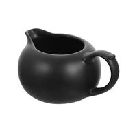 Hemoton Mini Creamer Jugs, Ceramic Sauce Cups Milk Creamer Pitche Serving Creamer Jugs Without Handle for Milk Coffee Balck