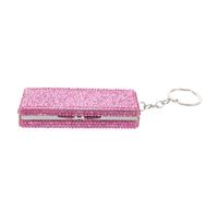 HEMOTON Mini Portable 6 Compartment Pill Organizer Pink Aluminum Alloy with Rhinestones Moisture Proof Medicine Box Efficient Classification and Quick Access Pill for Travel and Purse