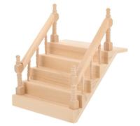 HEMOTON Mini Stairs Handrail Wooden Miniature Staircase Diy Decor for Dollhouse and Playhouse