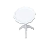 HEMOTON Miniature White round Table Dollhouse Scale Contemporary Living Tea Table Mini Furniture Adornment