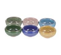 HEMOTON Mixing Bowl with Smooth Surface 6pcs Ceramic Set Made of Ice Cracked Ceramic and Simple Shape Elegant and Random Color for Essential Oil Blending at Home or Beauty Salons