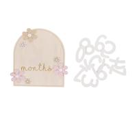 HEMOTON Monthly Card Set Wooden Announcement Signs for Boy/Newborn Baby