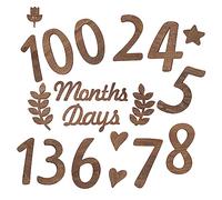 HEMOTON Monthly Decoration Wooden Photo Props Blocks Numbers Birth Announcement Sign Birth Sign Announcement Ideas
