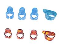 HEMOTON Multipurpose Thumb and Finger Guitar Picks Set with Celluloid Material, Includes Light Blue and Tortoiseshell Colors, Suitable for Acoustic and Bass Guitar Fingerpicking, 2-pair