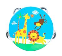 HEMOTON Musical Hand Drum Blue Giraffe Cartoon Design Early Educational Music Knocking for Strengthening Listening and Motor Skills