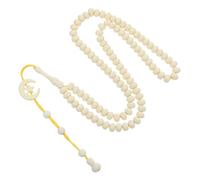 HEMOTON Muslim Prayer Beads 99 Beads Tasbih Rosary 10mm Islamic Tasbeeh for Worship Religious Ceremony Mosque Use with Yellow Moon Pendant