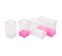 HEMOTON Nail Drill Bits Holder for Easy Classification and Stable Storage Storage Box 4pcs with Multiple Compartments Plastic Material, Elegant Design, for Nail Studio Organizing
