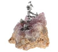 HEMOTON Natural Amethyst Cluster Crystal Ornament for Home Decor, Featuring Miner Figurine Design, Suitable for Healing and Collecting, for Tank Or Flowerpot Display Assorted Assorted