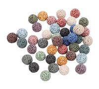 HEMOTON Natural Lava Rock Aromatherapy Beads round Volcanic Stone Beads Absorb Oils and Prevent Spills 39pcs for Essential Oil Diffuser for Car and Office Use in Jewelry Making