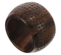 HEMOTON Natural Wooden Tiger Stripe Buddhism Thumb Ring Men S Decorative Finger Jewelry Elegant Craftsmanship Lightweight Chic Accessory for All Styles