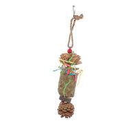 HEMOTON Natural Woven Bark Parrot Chewing Foraging Plaything for Birds Easy to Hang Birdcage Accessory Engaging Design for Interactive Play for Pet Birds